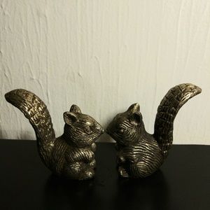 Brass Colored Squirrel Salt and Pepper Shakers